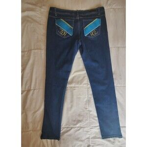 Rocawear 1999 Jeans Womens Size 15 Skinny Dark Wash With Embroidered Pockets Y2K